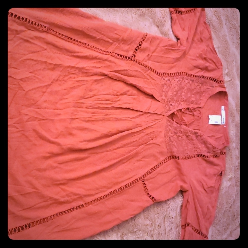 Cold shoulder orange dress